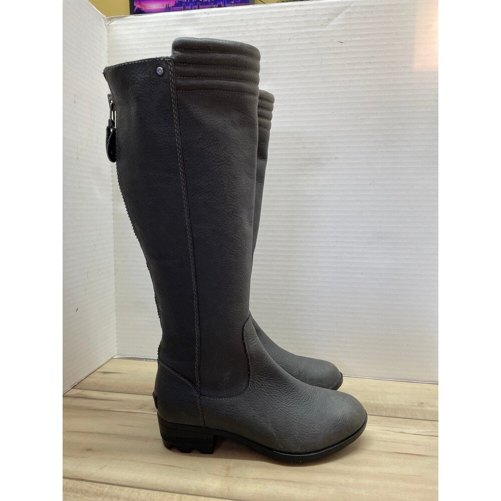Sorel Danika tall full zip leather waterproof boots 7.5